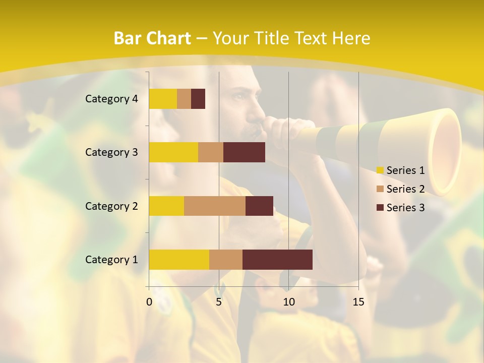 A Group Of Soccer Fans With A Megaphone In Front Of Them PowerPoint Template
