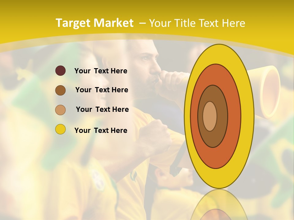 A Group Of Soccer Fans With A Megaphone In Front Of Them PowerPoint Template