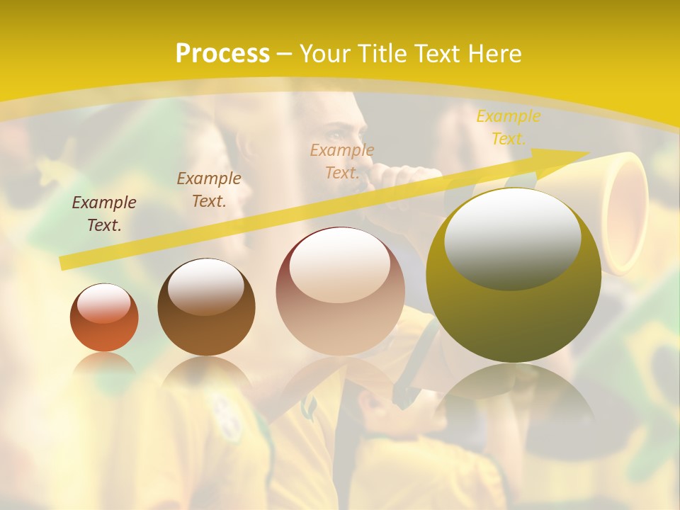 A Group Of Soccer Fans With A Megaphone In Front Of Them PowerPoint Template