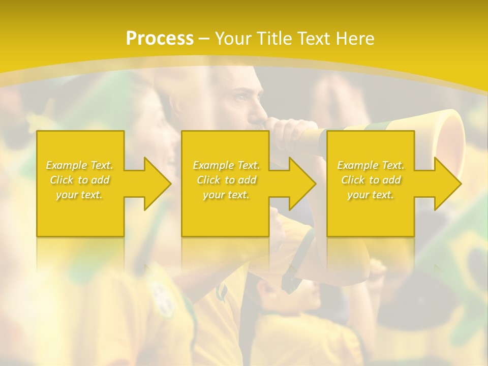 A Group Of Soccer Fans With A Megaphone In Front Of Them PowerPoint Template