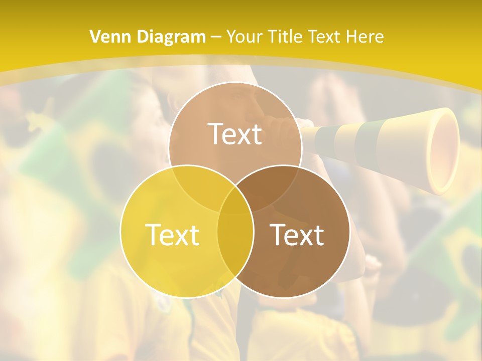 A Group Of Soccer Fans With A Megaphone In Front Of Them PowerPoint Template