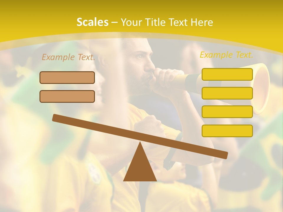 A Group Of Soccer Fans With A Megaphone In Front Of Them PowerPoint Template