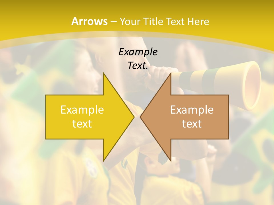 A Group Of Soccer Fans With A Megaphone In Front Of Them PowerPoint Template