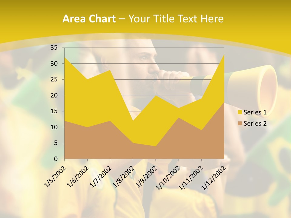 A Group Of Soccer Fans With A Megaphone In Front Of Them PowerPoint Template