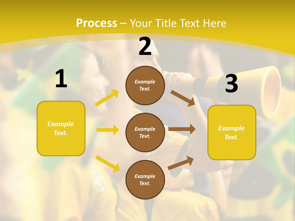 A Group Of Soccer Fans With A Megaphone In Front Of Them PowerPoint Template
