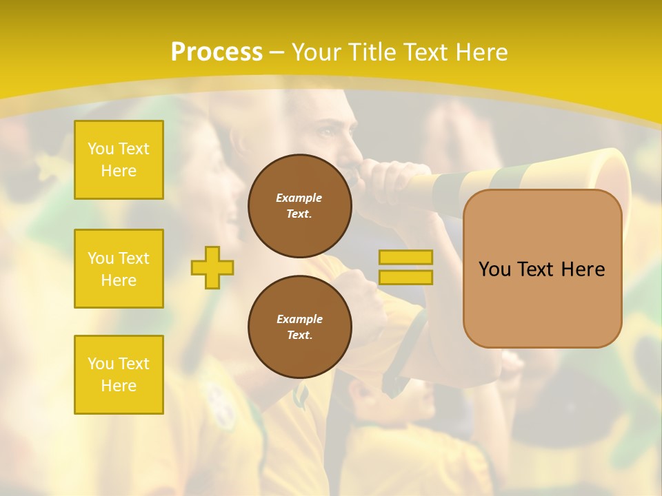 A Group Of Soccer Fans With A Megaphone In Front Of Them PowerPoint Template