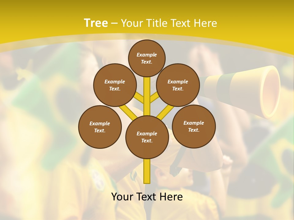 A Group Of Soccer Fans With A Megaphone In Front Of Them PowerPoint Template