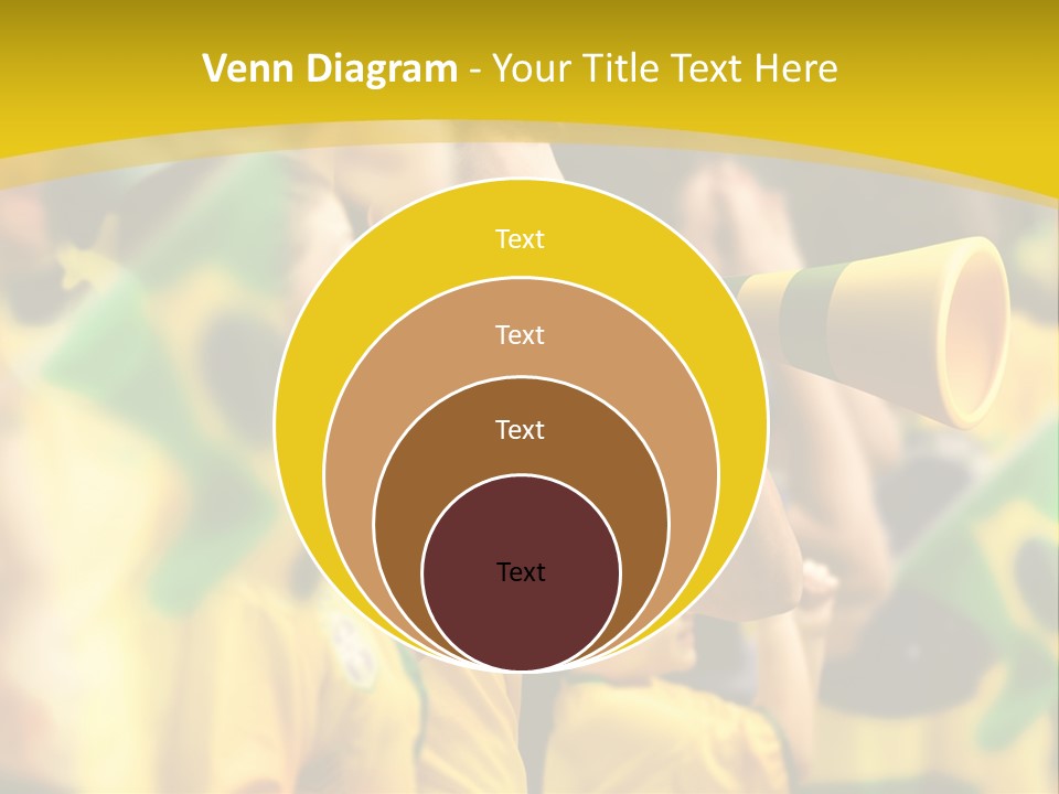 A Group Of Soccer Fans With A Megaphone In Front Of Them PowerPoint Template