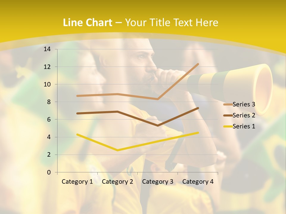 A Group Of Soccer Fans With A Megaphone In Front Of Them PowerPoint Template