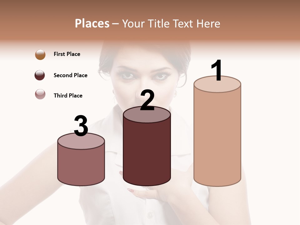 A Woman In A White Shirt Holding Her Hand To Her Chest PowerPoint Template