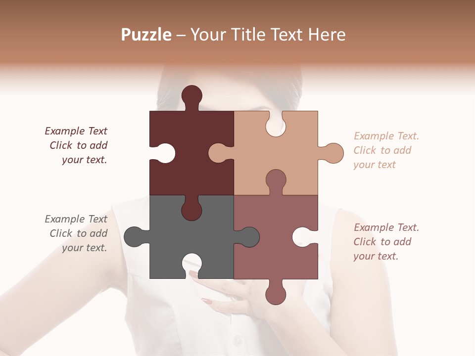 A Woman In A White Shirt Holding Her Hand To Her Chest PowerPoint Template