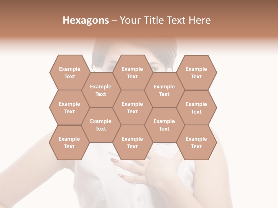 A Woman In A White Shirt Holding Her Hand To Her Chest PowerPoint Template