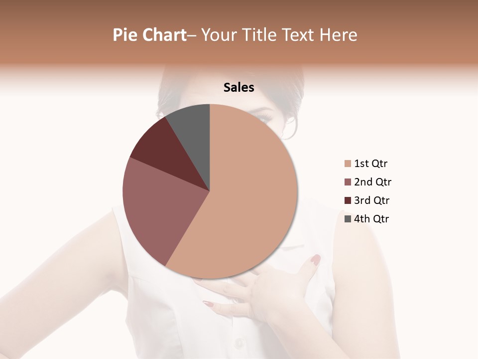 A Woman In A White Shirt Holding Her Hand To Her Chest PowerPoint Template