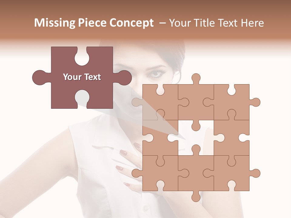 A Woman In A White Shirt Holding Her Hand To Her Chest PowerPoint Template