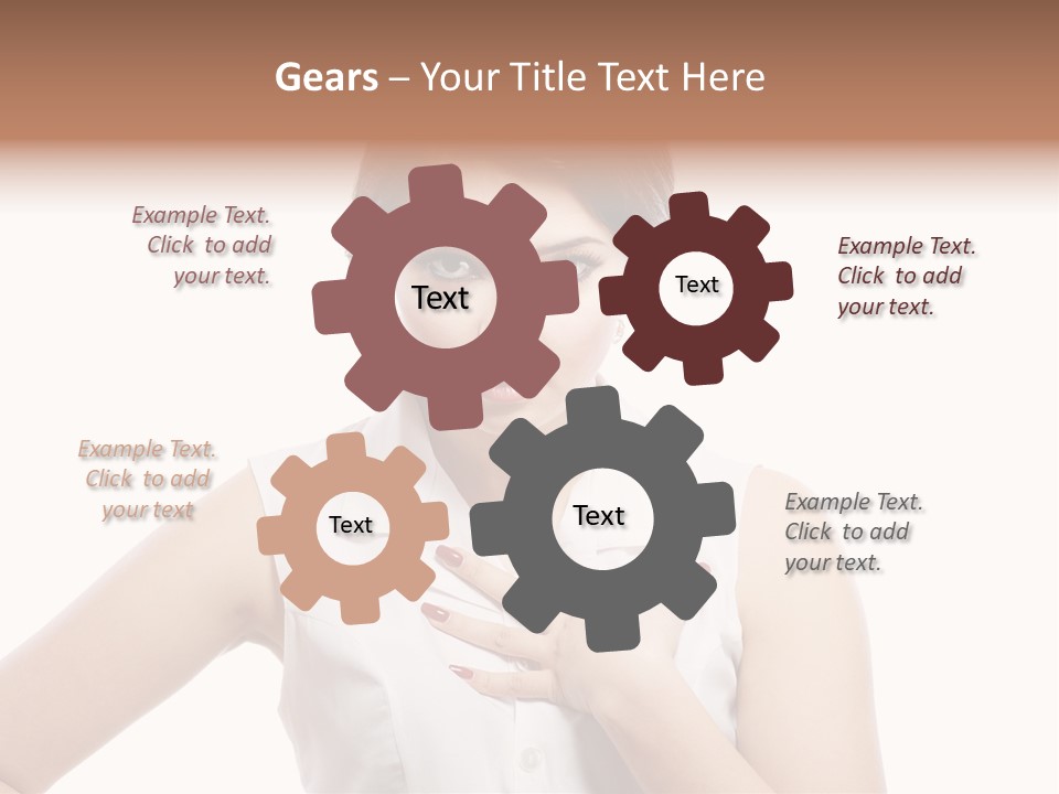 A Woman In A White Shirt Holding Her Hand To Her Chest PowerPoint Template