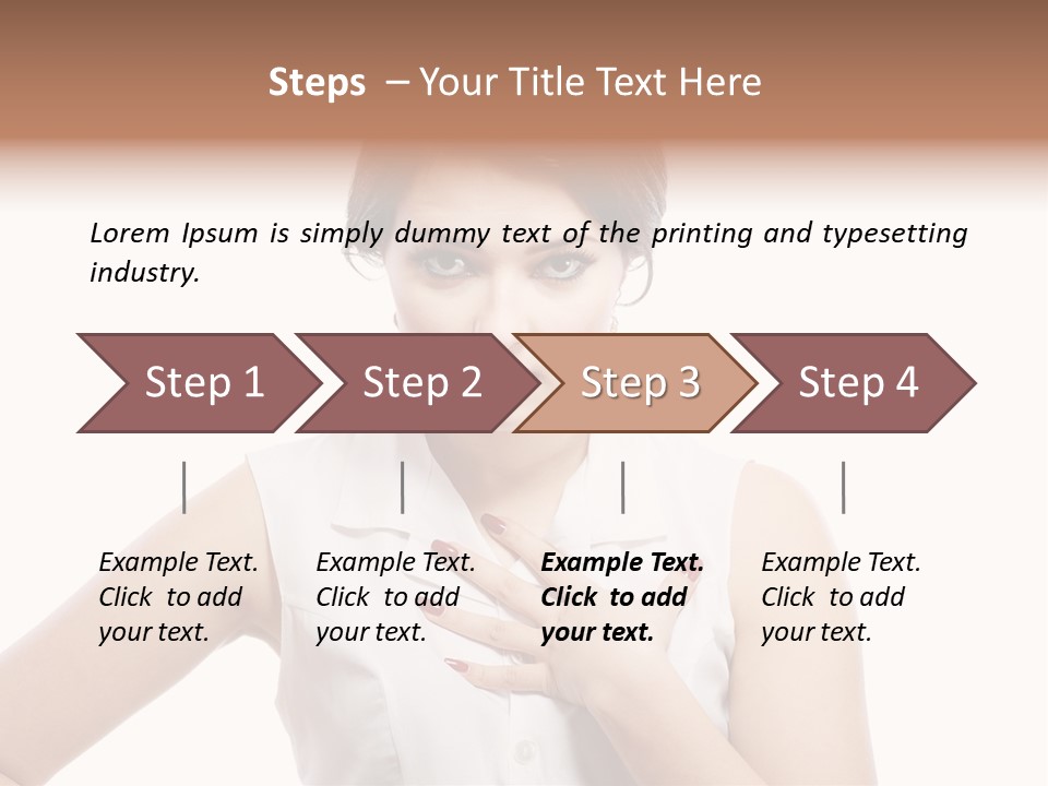A Woman In A White Shirt Holding Her Hand To Her Chest PowerPoint Template