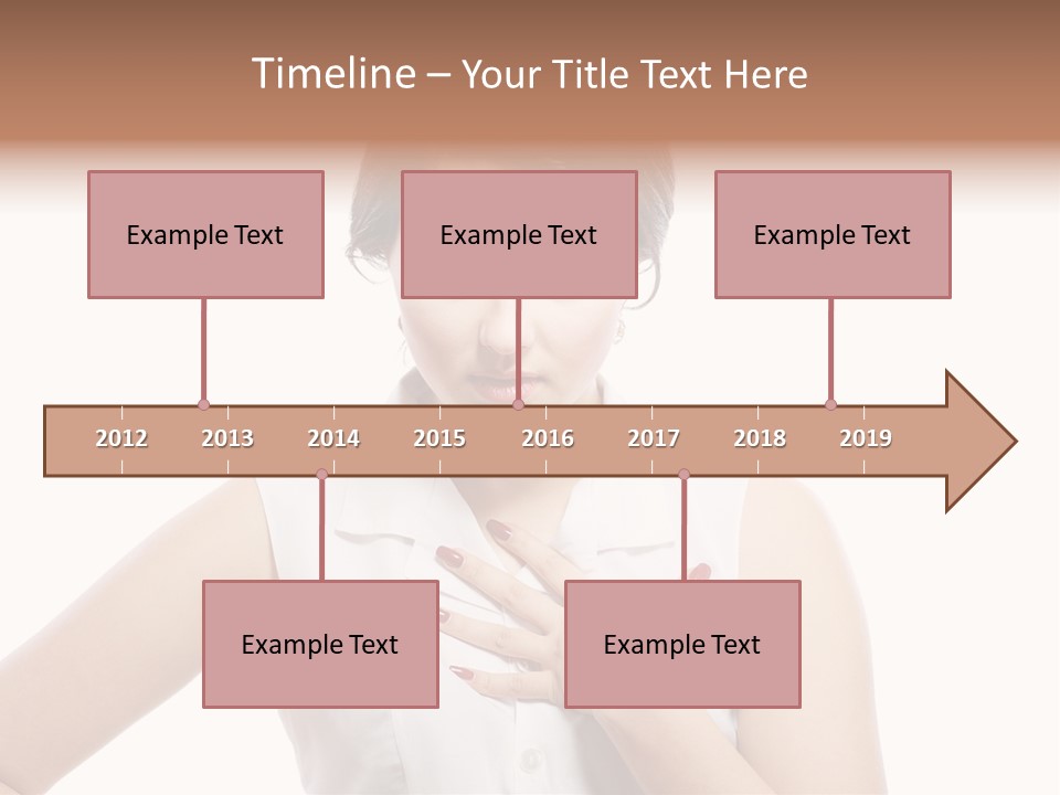 A Woman In A White Shirt Holding Her Hand To Her Chest PowerPoint Template