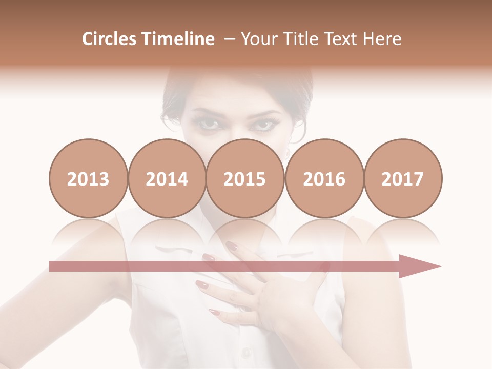A Woman In A White Shirt Holding Her Hand To Her Chest PowerPoint Template