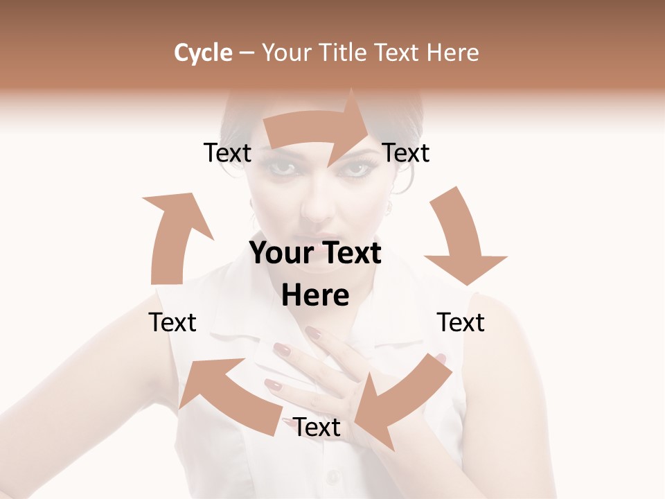 A Woman In A White Shirt Holding Her Hand To Her Chest PowerPoint Template