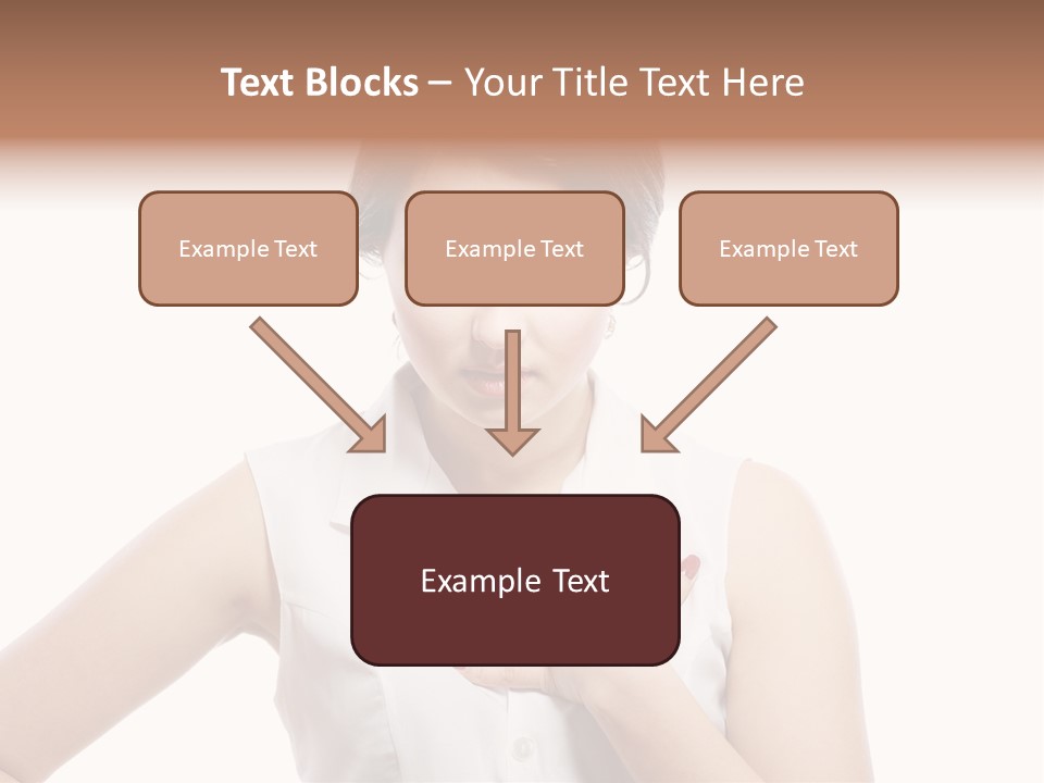 A Woman In A White Shirt Holding Her Hand To Her Chest PowerPoint Template