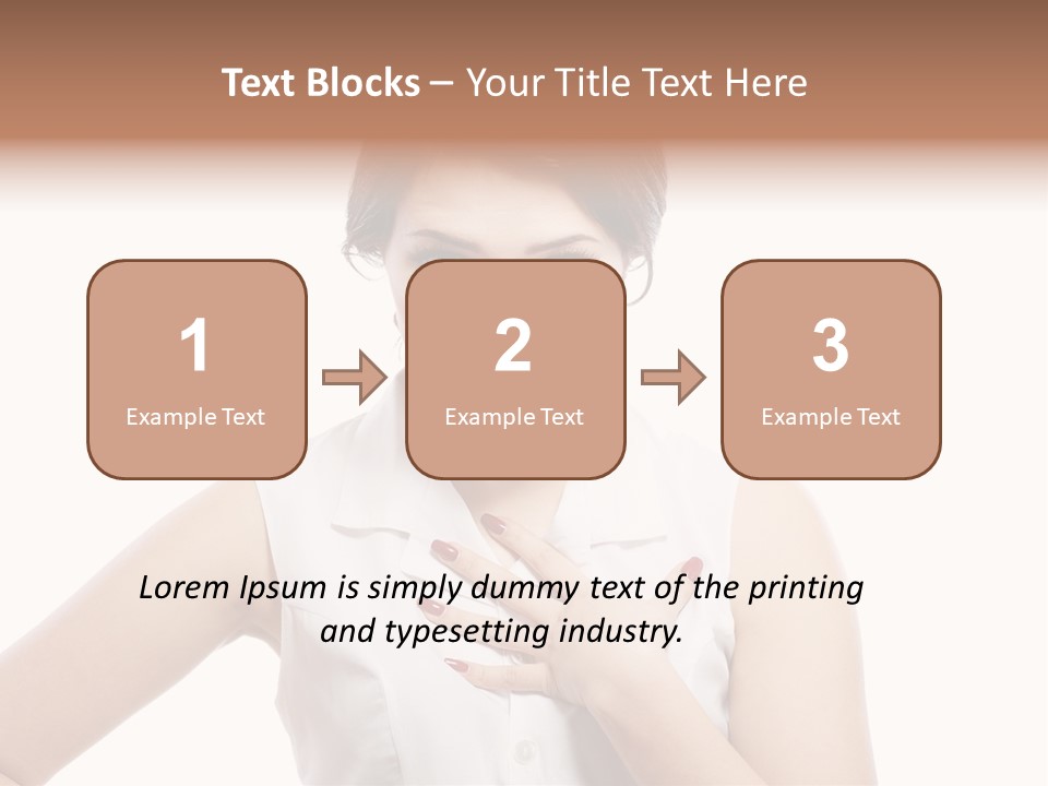A Woman In A White Shirt Holding Her Hand To Her Chest PowerPoint Template