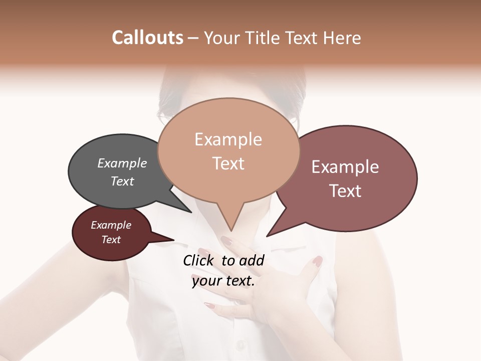 A Woman In A White Shirt Holding Her Hand To Her Chest PowerPoint Template