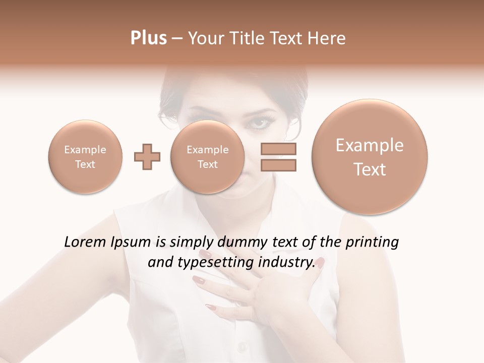 A Woman In A White Shirt Holding Her Hand To Her Chest PowerPoint Template