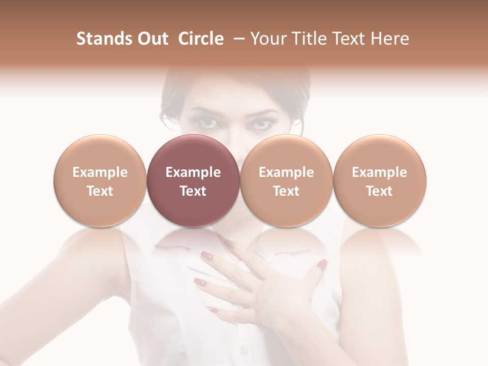A Woman In A White Shirt Holding Her Hand To Her Chest PowerPoint Template