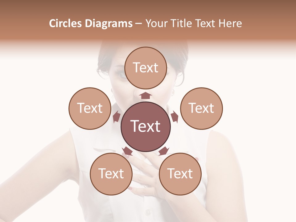 A Woman In A White Shirt Holding Her Hand To Her Chest PowerPoint Template