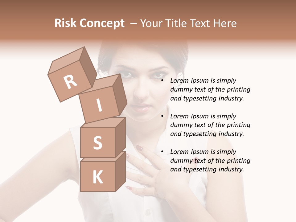A Woman In A White Shirt Holding Her Hand To Her Chest PowerPoint Template