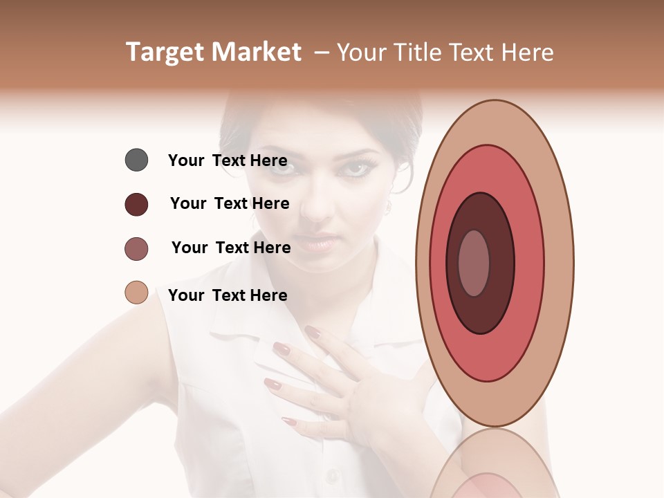 A Woman In A White Shirt Holding Her Hand To Her Chest PowerPoint Template