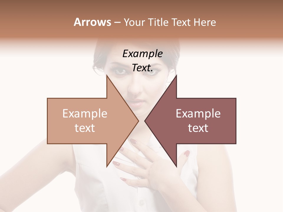 A Woman In A White Shirt Holding Her Hand To Her Chest PowerPoint Template