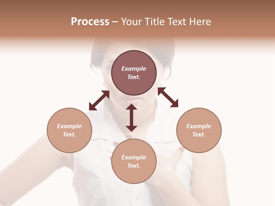 A Woman In A White Shirt Holding Her Hand To Her Chest PowerPoint Template