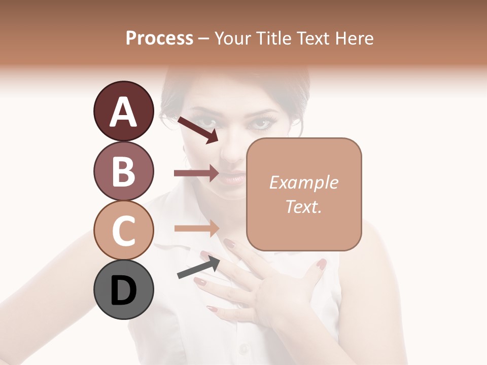 A Woman In A White Shirt Holding Her Hand To Her Chest PowerPoint Template