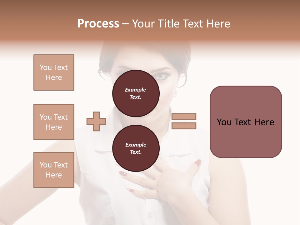 A Woman In A White Shirt Holding Her Hand To Her Chest PowerPoint Template