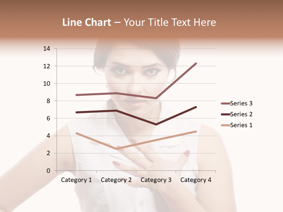 A Woman In A White Shirt Holding Her Hand To Her Chest PowerPoint Template