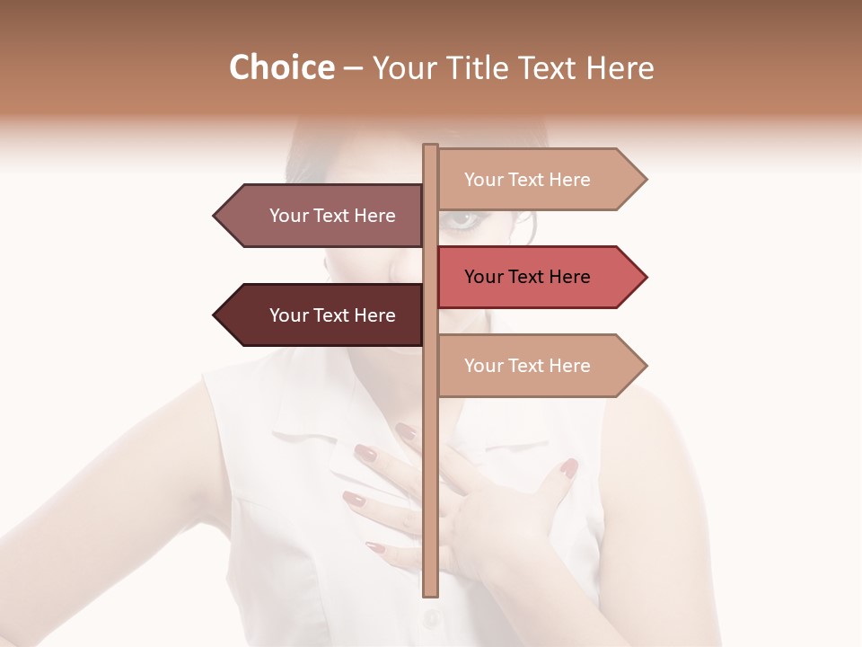 A Woman In A White Shirt Holding Her Hand To Her Chest PowerPoint Template