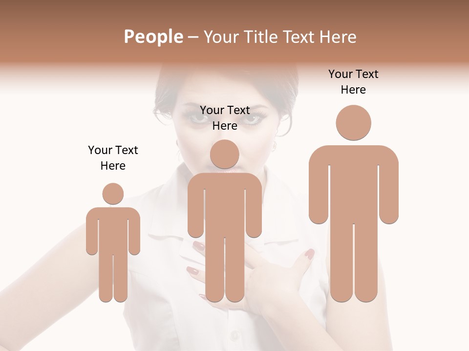 A Woman In A White Shirt Holding Her Hand To Her Chest PowerPoint Template