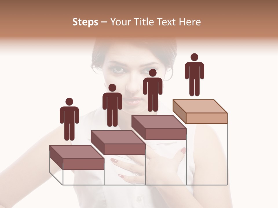 A Woman In A White Shirt Holding Her Hand To Her Chest PowerPoint Template