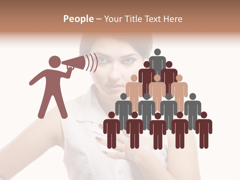 A Woman In A White Shirt Holding Her Hand To Her Chest PowerPoint Template