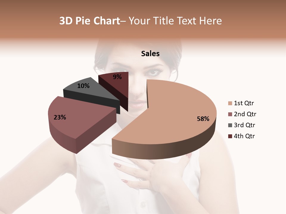 A Woman In A White Shirt Holding Her Hand To Her Chest PowerPoint Template