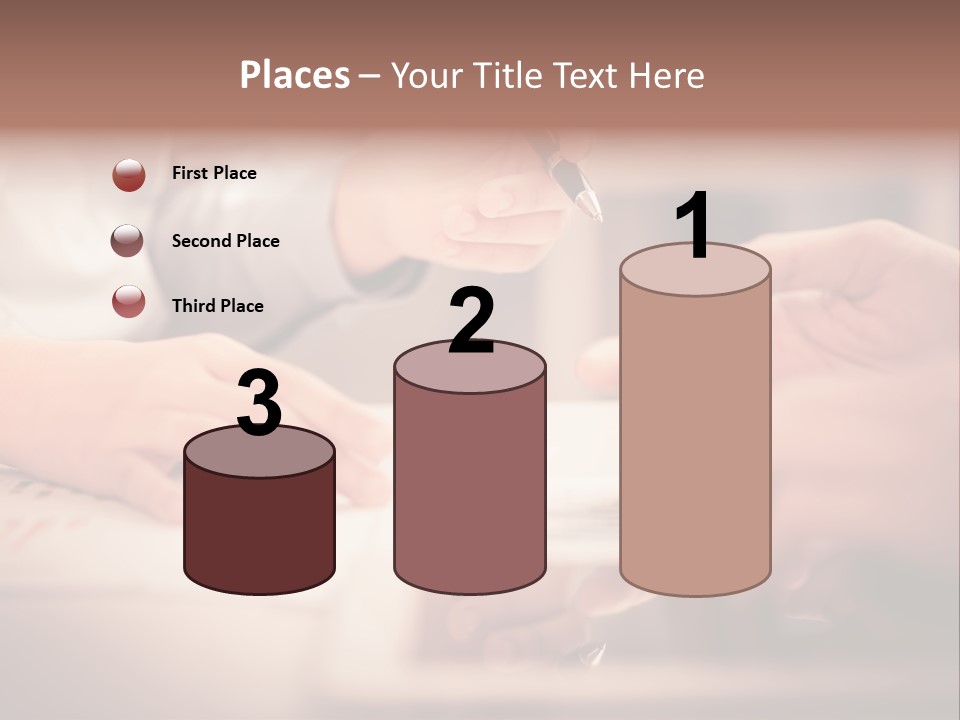 Two People Sitting At A Table With A Pen And Paper PowerPoint Template