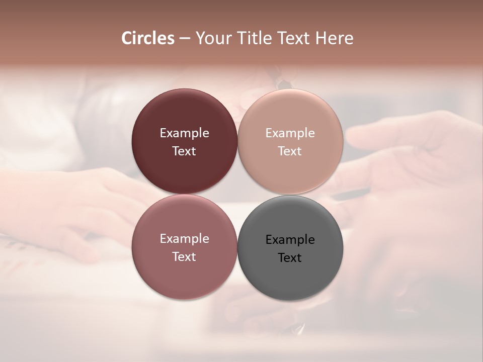 Two People Sitting At A Table With A Pen And Paper PowerPoint Template