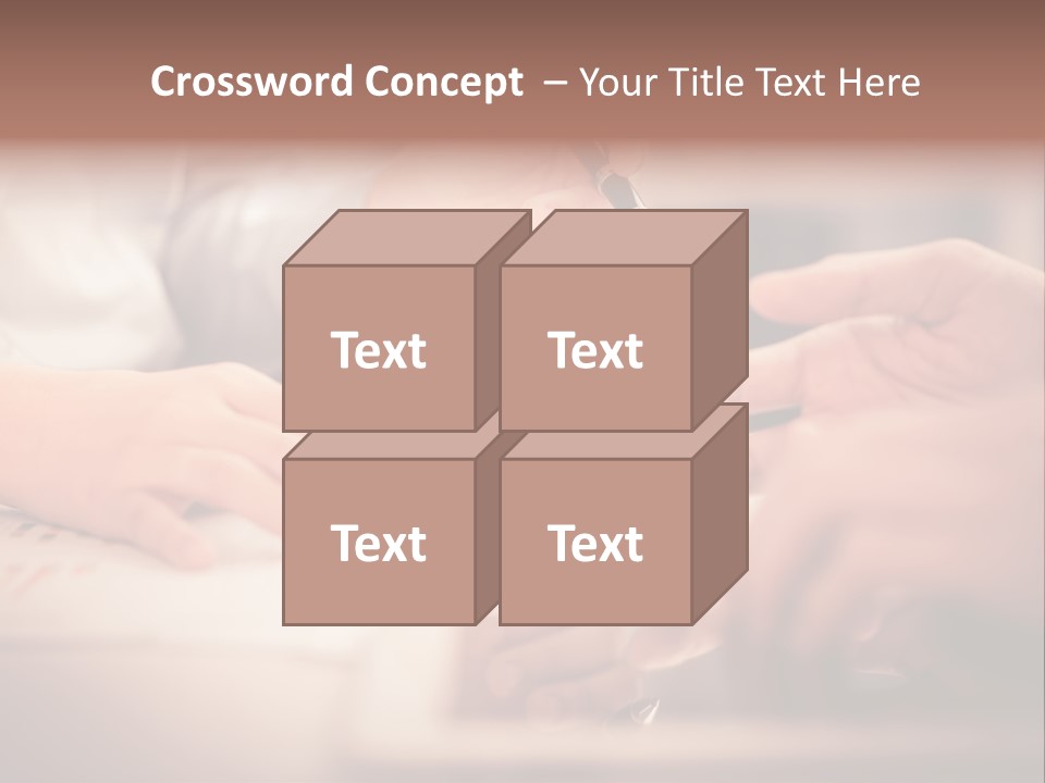 Two People Sitting At A Table With A Pen And Paper PowerPoint Template
