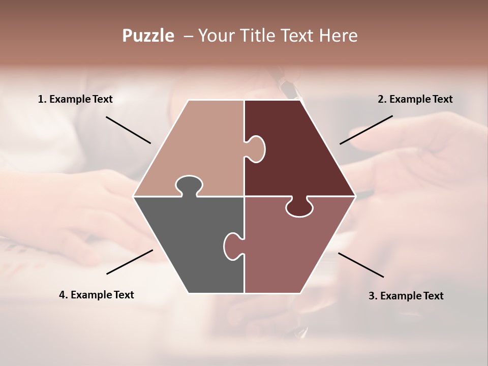 Two People Sitting At A Table With A Pen And Paper PowerPoint Template