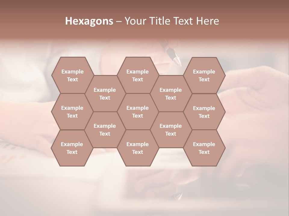 Two People Sitting At A Table With A Pen And Paper PowerPoint Template