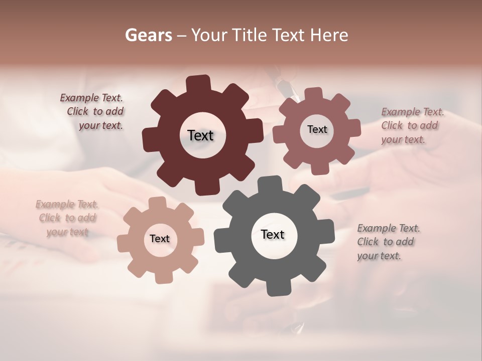 Two People Sitting At A Table With A Pen And Paper PowerPoint Template