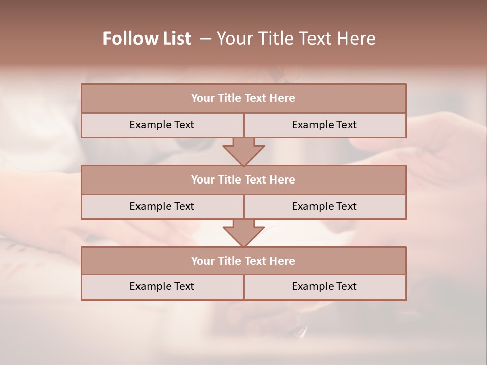Two People Sitting At A Table With A Pen And Paper PowerPoint Template