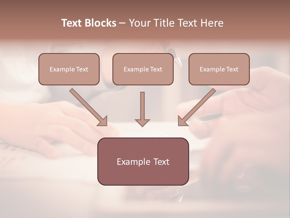 Two People Sitting At A Table With A Pen And Paper PowerPoint Template