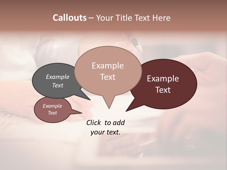 Two People Sitting At A Table With A Pen And Paper PowerPoint Template